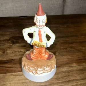 Vintage Music Box Clown Holding Accordion Ceramic Decor Home Accents